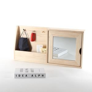 포메리트 원목 마스크걸이 600 도어형 거울 스탠드벽걸이선반