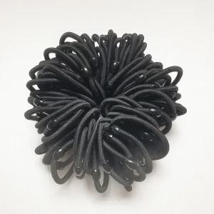 얌뚱이 6mm고탄력블랙팁100개 검정 머리끈 고무줄 선물 헤어 밴드 슈슈