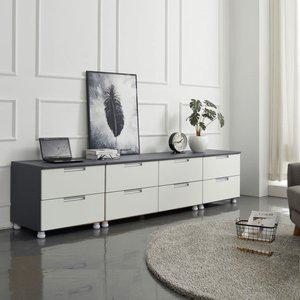 [아이솔]초이스 광폭 2단 TV거실장세트 1200 TV장+600협탁(2개) 티비다이 티비장식장