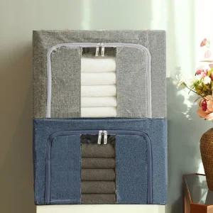 1 + 1 리빙박스 접이식/대용량/66L/100L/수납/보관함/대형/옷/이불/장난감/정리함