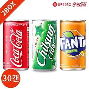 [코카콜라]인기 탄산음료 코카콜라 사이다 환타 3종 190ml 60캔 묶음