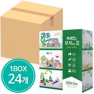 모나리자 부자되는집 각티슈 250매 24개(1box) /각티슈