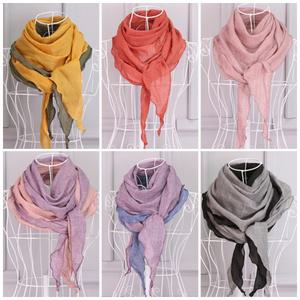 피그먼트 면 무지 롱 스카프 4종 삼각 사각 손수건 레이어드 머플러