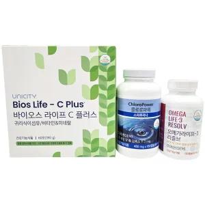 유니시티 정품 바이오스 라이프 C 플러스 세트 (C플러스, 오메가3리졸브, 클로로파워 세트)
