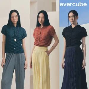 [런칭가 199000원] 에바큐브 리플 플리츠 블라우스(블랙/블루그린/ 오렌지)