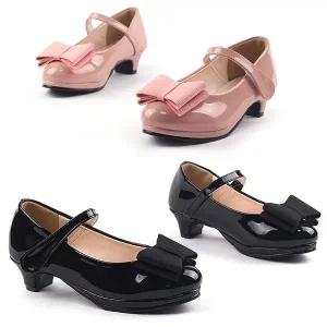 [아이잼슈즈]콩쿨 합창단 에나멜 리본 가보시 초등학생 교복 여아 아동 주니어 또각 힐 굽 구두