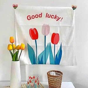 인테리어 패브릭 포스터 튤립 붉은꽃 레트로 WED0C9A