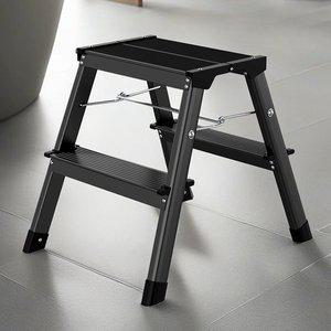 [밀스원]루페 프리미엄 가정용 접이식 알루미늄 2단 사다리 블랙에디션