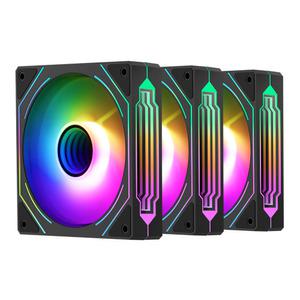 :세고텝 Segotep HB12 리버스 ARGB PWM 시스템 케이스 쿨러 (3팩, 블랙)