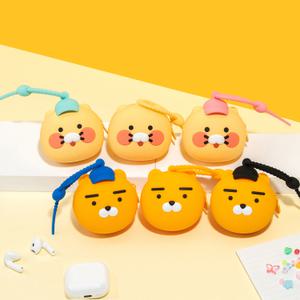 카카오프렌즈 땡글이 얼굴형 실리콘 이어폰 파우치 멀티 파우치
