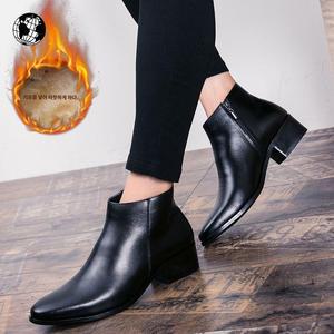 남성부츠 키높이 통굽 앵클 워커 구두 남성 결혼식 앵글부츠