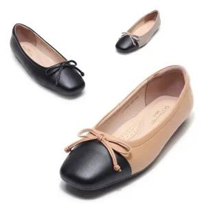 [세라]구두 여성화 컴포트 리본 플랫 슈즈 C21P415 베이지 블랙 그레이 1CM_s