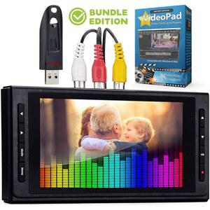 클리어클릭 비디오-디지털 변환기 3.0(3세대) - VCR, VHS, AV, RCA, Hi8, 캠코더, DVD, 턴테이블, 카세트 테이프(번들 에디션)의 비디오 및 오디오 녹음