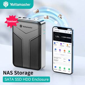Yotta 마스터 네트워크 가능 개인 클라우드 NAS 인클로저2.5/3.5SATA HDD SSD 연결 수납함