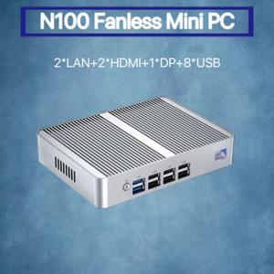 팬리스 미니 PC 인텔 N100 8 USB Win11 3xStorage 3x4K 디스플레이 듀얼 LAN 방화벽 라우터 컴퓨터 MINIPC