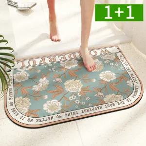 [1개+1개] 규조토 발매트 60x40cm 주방 욕실 빨아쓰는 미끄럼방지 매트