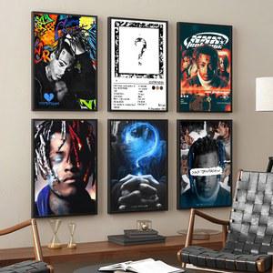 힙합 Z XXXTentacion 스티커 애니메이션 포스터 HD 벽 예술 레트로 가정용 카와이 방 장식