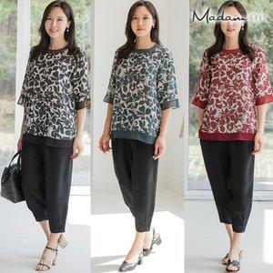 엄마옷 마담4060 플라워 풍기인견 상하세트-QHSET2405002-