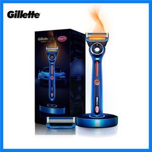 질레트 랩스 히팅 면도기 x 부가티 한정판 듀얼 온도 모드 5 나노테크 블레이드 플렉스 디스크 헤드 남성용
