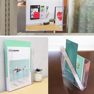아크릴 투명 파일 거치대 벽걸이형 보관함 잡지 카달로그 정리대 A4