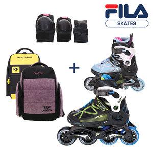 FILA 인라인 스케이트 WIZY COMBO 아동용 인라인 헬멧 보호대 세트