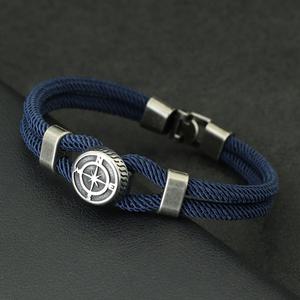 천주교팔찌 나침반 팔찌 남자 바이킹 해상 로프 Braslet 수제 Weaven 서퍼 액세서리 Hombre Marine String