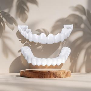 실리콘 틀니 임시 가짜 이빨 치아 틀니 의치 2개