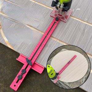 루터 절단용 목공용 라운드 트리머조기대 절단기 홈파기 지그 템플릿, 그루브 앵글 다기능