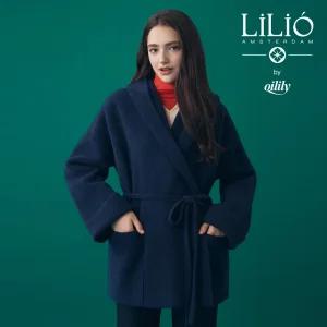 by 오일릴리 에센셜 폭스 울 블렌디드 숄카라 니트 코트