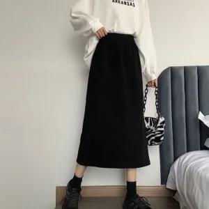 여자 롱 스커트 겨울 데일리 치마 2색 편한 허리밴딩 (WFGDJG3)