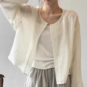 [스윗트리]여름 간절기 시스루 자켓형 가디건(j1015)