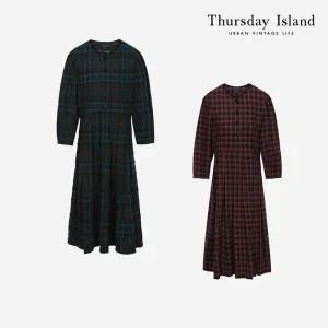 [Thursday Island] 체크 주름 원피스(T228MOP252W)