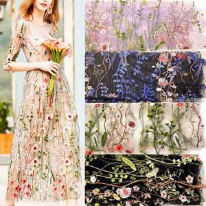 패브릭 레이스 자수 프린트 그물 원단 블랙 화이트 소프트 메쉬 DIY 의류 웨딩 드레스 투투 스커트 커튼 마당 90x145cm