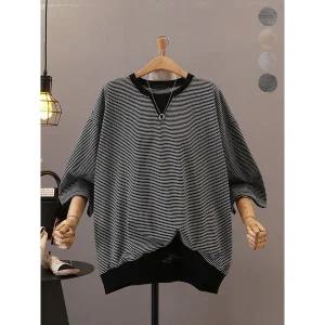 [하프클럽/]글로니 단가라 삼각 7부 박스 맨투맨_MNTG356