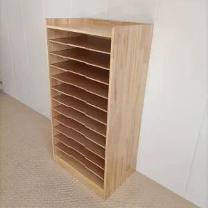 도화지 거치대 보관함 미술실 선반 수납 서류 종이 서류정리함 원목 소나무 도면 정리함