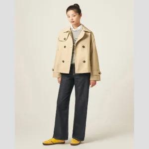 빈폴 레이디스 코튼 숏 더블 트렌치 - 베이지 (BF583TC01A)