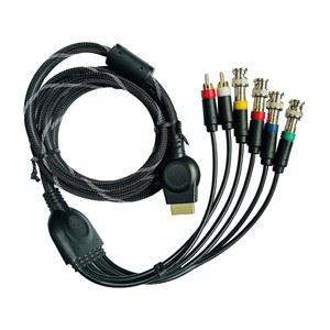 TheJuns PS2/ RGBS 컴포넌트 케이블 180m RGB RGB 컴포넌트 비디오 케이블, PS2/ 콘솔용 BNC 커넥터 4개, CRT 모니터