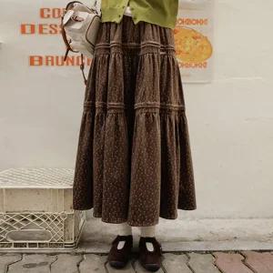 [JUST BETTER] 러브미 핀턱 벨벳 코듀로이 캉캉스커트