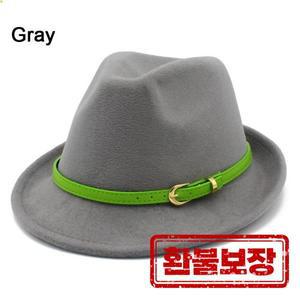 페도라 모자 카우보이 울 조절 가능한 캡 팝 트릴비 그린 가죽 벨트 짧은 챙 여성 블로워