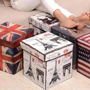 접이식 빈티지 부직포 수납 박스 수납함 소품 정리함