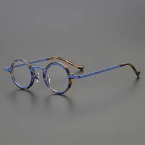 독특한 일본식 수제 투톤 동그란 원형 안경테 빈티지 반뿔테 수입 안경