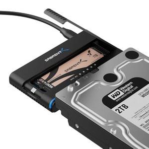 SABRENT USB 3.2 타입 C M.2 PCIe NVMe + 2.5/3.5 인치 SSD 및 HDD 컨버터 [DS-UCMH]