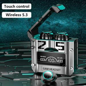 M25 Bluetooth 5.3 이어폰 소음 차단 버드 무선 헤드폰 HD 통화 스테레오 스포츠 (마이크 포함)