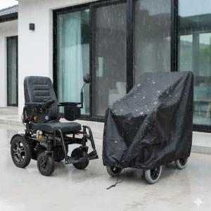 전동 휠체어 커버 스쿠터 어르신, 환우 휠체어 방수 우비 보관-리빙노바