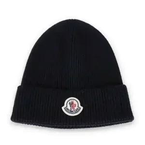 디몬트 몽클레어 공용 로고 패치 울 니트 비니(네이비) 3B70500 A9342 742