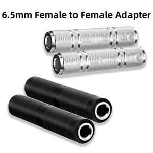 1/4 6.5mm TRS 스테레오 및 모노 잭 어댑터 조이너 앰프 스피커 기타용 암-암 연장 커넥터