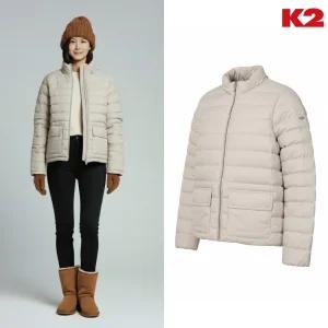 [백화점 출고] K2 패딩 여성 시그니처 카이트 경량 다운 화이트 샌드 숏 자켓 점퍼