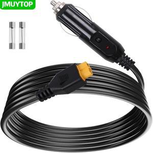 JMUYTOP 118인치/3M XT60 충전 케이블 차량 시거잭 12V/24V 15A 퓨즈 포함 EF ECOFLOW 리버 델타 3 2 파워