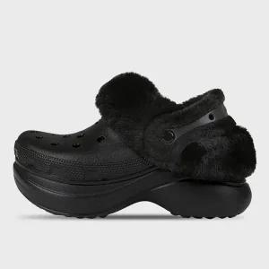 [크록스] 샌들 베이 라인드 클로그 여성 키높이 겨울 방한 털슬리퍼 211753-001