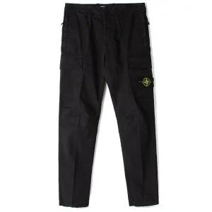 [스톤아일랜드][명품] 스톤 아일랜드 24FW 스톤 와펜 수피마코튼 카고바지 블랙